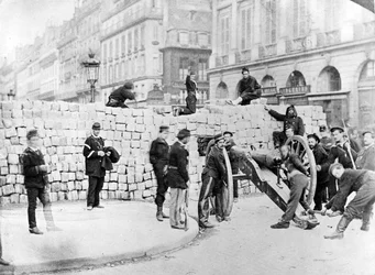 Barricade and Soldiers in the Place Vendôme during the Siege of Paris, 1870